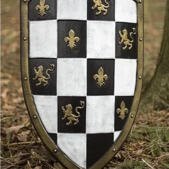 Epic Armoury LARP Geblokt Schild Wit/zwart/goud