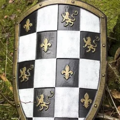 Epic Armoury LARP Geblokt Schild Wit/zwart/goud -Larp wapens Winkel larp geblokt schild wit zwart goud 3