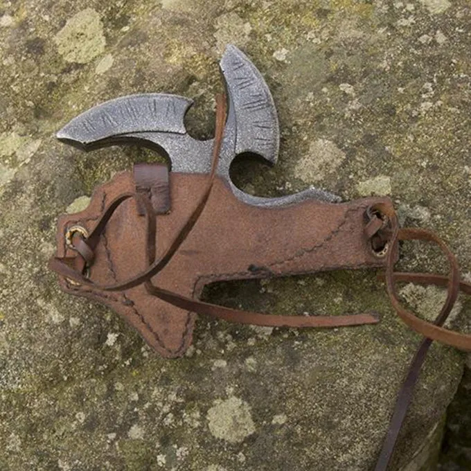 Epic Armoury LARP Shuriken Met Houder, Bruin 4 Epic Armoury LARP Shuriken Met Houder, Bruin - Afbeelding 2