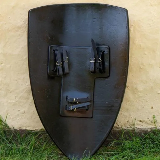 Epic Armoury LARP Vliegerschild Hout Met Wit Kruis 4 Epic Armoury LARP Vliegerschild Hout Met Wit Kruis - Afbeelding 2
